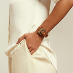 Opener Leather Bracelet - Silver Plated, Camel Leather - B0163 MCA00-CXC-Renee Taylor Gallery