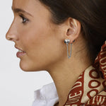 Chained Earrings - Silver Plated - E0075 MET00