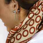 Chained Earrings - Silver Plated - E0075 MET00