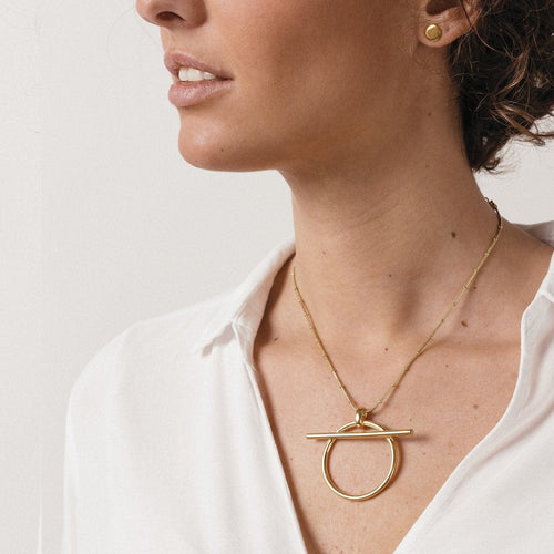 Origins Slim Ball Necklace - Gold Plated - N0085 ORO00-CXC-Renee Taylor Gallery