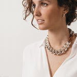 Barracus Leather Choker - Silver Plated, Camel Leather - N0087 MCA00-CXC-Renee Taylor Gallery