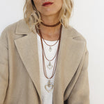 Cross Heart Leather Necklace - Silver Plated, Camel Waxed Leather - N0108 MCA00-CXC-Renee Taylor Gallery