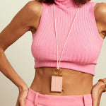 Omega Alejandra Necklace - Gold Plated, Pink Elastic Band - N0131 OKR00-CXC-Renee Taylor Gallery