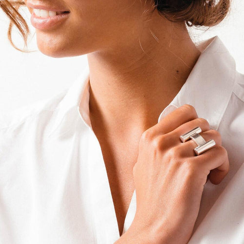 H Ring - Silver Plated - R0050 MET-CXC-Renee Taylor Gallery