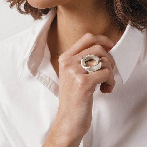 Swell Ring - Silver Plated - R0058 MET02-CXC-Renee Taylor Gallery