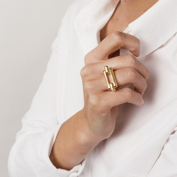 Plumb Ring - Gold Plated - R0062 ORO03-CXC-Renee Taylor Gallery