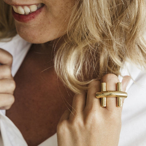 St. Moritz Bit Ring - Gold Plated - R0068 ORO03-CXC-Renee Taylor Gallery