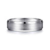 14K White Gold 6mm - Satin Finish Men's Wedding Band with Beveled Edge - MBM0123-60W4JJJ-Gabriel & Co.-Renee Taylor Gallery