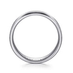 14K White Gold 6mm - Satin Finish Men's Wedding Band with Beveled Edge - MBM0123-60W4JJJ-Gabriel & Co.-Renee Taylor Gallery