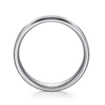 14K White Gold 6mm - Satin Finish Men's Wedding Band with Beveled Edge - MBM0123-60W4JJJ-Gabriel & Co.-Renee Taylor Gallery