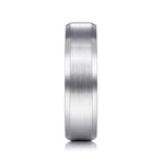 14K White Gold 6mm - Satin Finish Men's Wedding Band with Beveled Edge - MBM0123-60W4JJJ-Gabriel & Co.-Renee Taylor Gallery