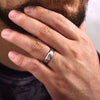 14K White Gold 6mm - Satin Finish Men's Wedding Band with Beveled Edge - MBM0123-60W4JJJ-Gabriel & Co.-Renee Taylor Gallery