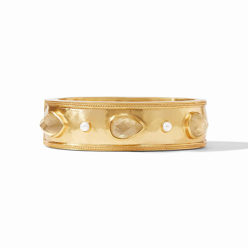 Cannes Stone Statement Iridescent Champagne Hinge Bangle - BG220GICH00-Julie Vos-Renee Taylor Gallery
