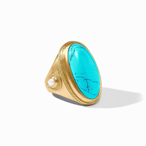 Cannes Statement Ring-Turquoise Blue - R169GTQ-Julie Vos-Renee Taylor Gallery