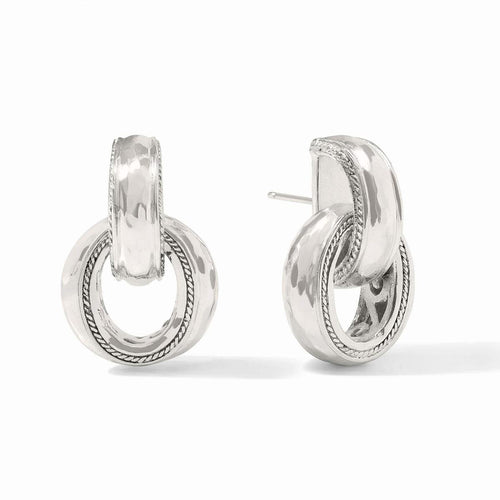 Cannes Doorknocker Earrings-Silver - ER672S00-Julie Vos-Renee Taylor Gallery