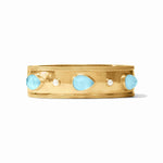 Cannes Stone Statement Iridescent Capri Blue Hinge Bangle - BG220GICP00-Julie Vos-Renee Taylor Gallery