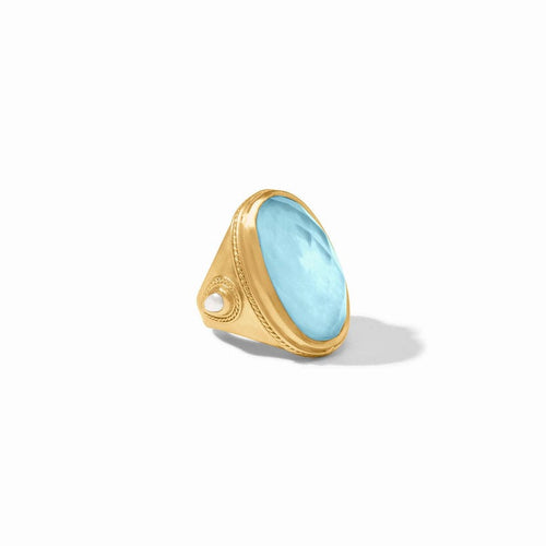 Cannes Statement Ring - Iridescent Capri Blue-Julie Vos-Renee Taylor Gallery