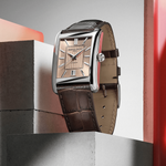 Carrée Men’s Automatic Stainless Steel Salmon Dial Leather Strap Watch – FC-303SAL4C6-Frederique Constant-Renee Taylor Gallery