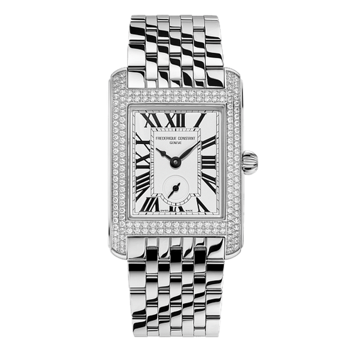 Carrée Lady’s Quartz Small Seconds Diamond Stainless Steel White Dial Watch – FC-235S2CD6B-Frederique Constant-Renee Taylor Gallery