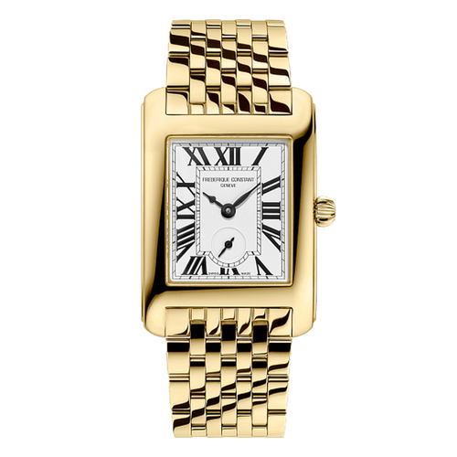 Carrée Lady’s Quartz Small Seconds Gold Stainless Steel White Dial Watch – FC-235S2C5B-Frederique Constant-Renee Taylor Gallery