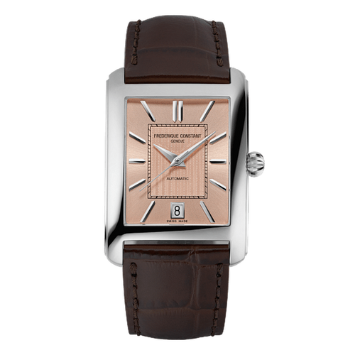 Carrée Men’s Automatic Stainless Steel Salmon Dial Leather Strap Watch – FC-303SAL4C6-Frederique Constant-Renee Taylor Gallery