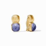 Catalina Clip Earrings-Iridescent Tanzanite Blue - CP069GITB00-Julie Vos-Renee Taylor Gallery
