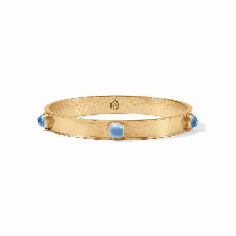 Catalina Stone Bangle - Iridescent Chalcedony Blue-Julie Vos-Renee Taylor Gallery