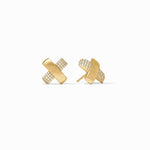 Catalina Pave X Stud Earrings-Pave Cubic Zirconia - ER1048GPCZ00-Julie Vos-Renee Taylor Gallery