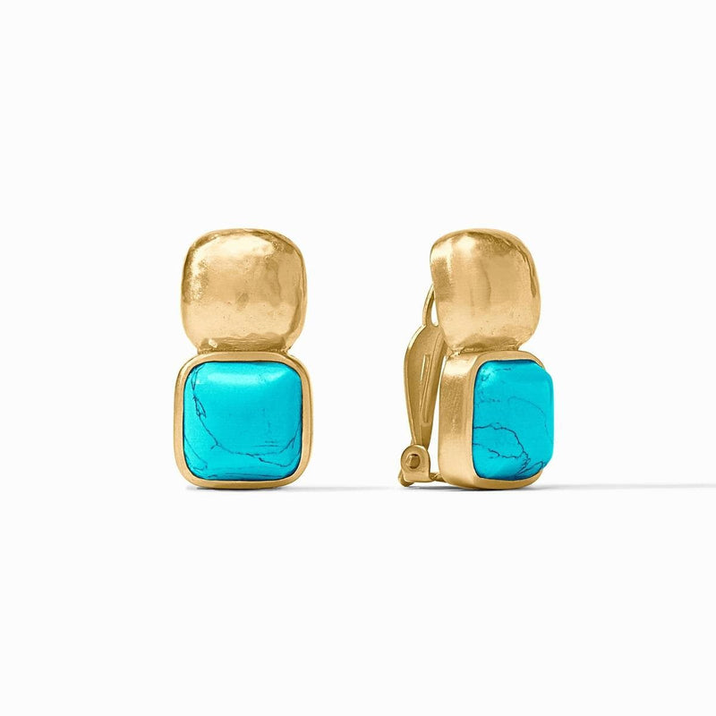 Catalina Clip-Earrings Turquoise Blue - CP069GTQ00-Julie Vos-Renee Taylor Gallery
