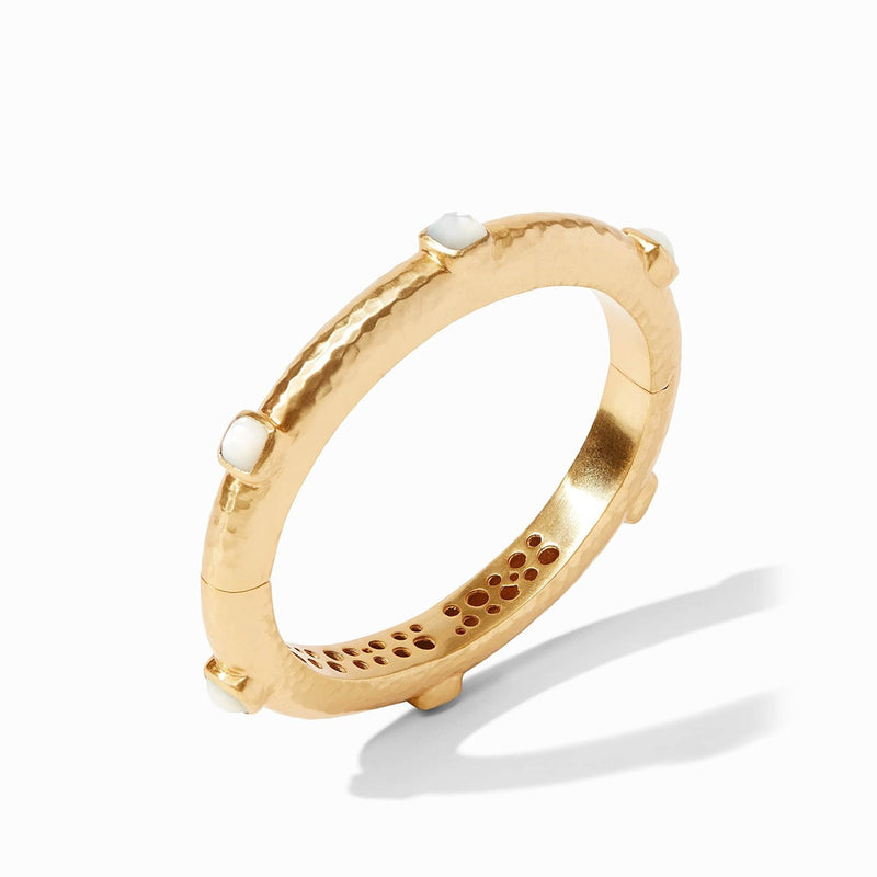 Catalina Hinge Bangle - Iridescent Peacock Blue-Julie Vos-Renee Taylor Gallery