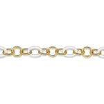14K Yellow Gold Hollow Tube and White Oval Ceramic Link Chain Tennis Bracelet - TB4890-75Y4JCW-Gabriel & Co.-Renee Taylor Gallery