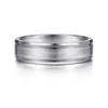 14K White Gold 6mm - Men's Wedding Band in Satin Finish - MBM0127-60W4JJJ-Gabriel & Co.-Renee Taylor Gallery