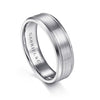 14K White Gold 6mm - Men's Wedding Band in Satin Finish - MBM0127-60W4JJJ-Gabriel & Co.-Renee Taylor Gallery