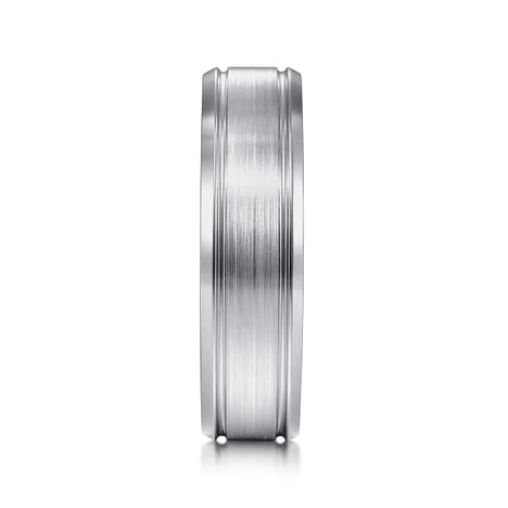 14K White Gold 6mm - Men's Wedding Band in Satin Finish - MBM0127-60W4JJJ-Gabriel & Co.-Renee Taylor Gallery