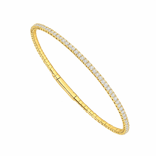 14K Yellow Gold Diamond Flexible Bangle Bracelet - FSBG5036S8Y-IDD LUXE-Renee Taylor Gallery