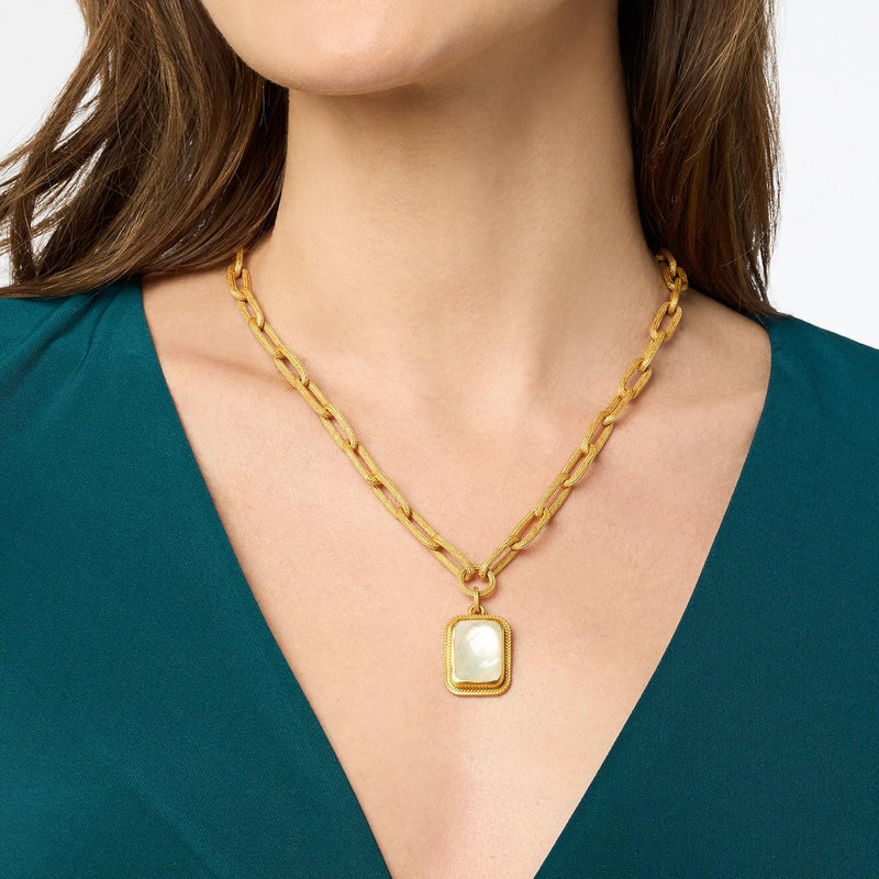 Cheval Paperclip Statement Necklace - Iridescent Clear Crystal-Julie Vos-Renee Taylor Gallery