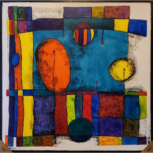 "City Scapes Series - Turquoise"-Colors Artworks-Renee Taylor Gallery
