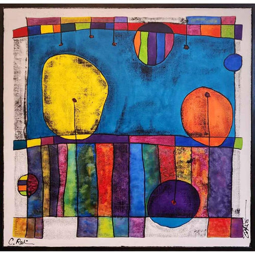 "City Scapes - Turquoise"-Colors Artworks-Renee Taylor Gallery
