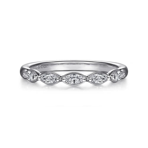 Claudette - 14K White Gold Marquise Diamond Anniversary Band - AN16461W43JJ-Gabriel & Co.-Renee Taylor Gallery