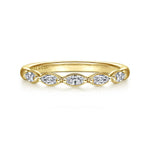 Claudette - 14K Yellow Gold Marquise Diamond Anniversary Band - AN16461Y43JJ-Gabriel & Co.-Renee Taylor Gallery