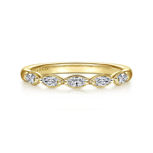 Claudette - 14K Yellow Gold Marquise Diamond Anniversary Band - AN16461Y43JJ-Gabriel & Co.-Renee Taylor Gallery