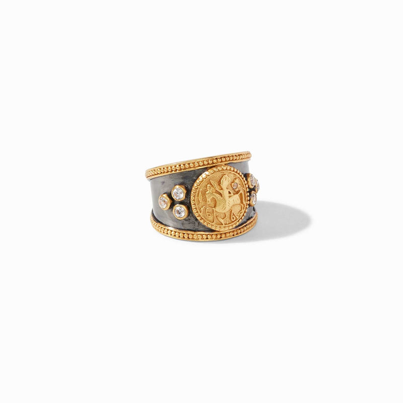 Coin Crest CZ Ring - R144-Julie Vos-Renee Taylor Gallery