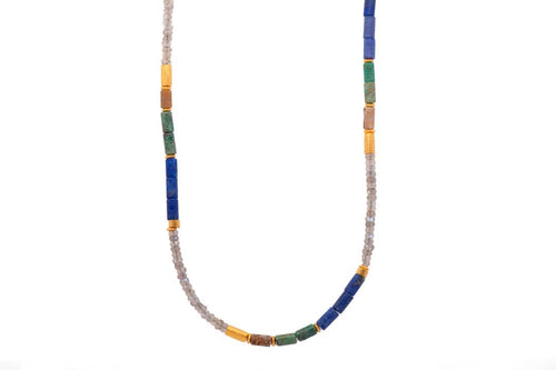 Labradorite, Lapis, Chrysocolla And Jasper 24K Gold Vermeil Necklace - N03-09100-Joyla-Renee Taylor Gallery