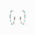 Crescent Stone Hoop Earrings-Turquoise Blue - HP036STQ-Julie Vos-Renee Taylor Gallery