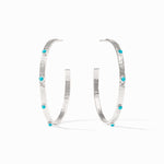 Crescent Stone Hoop Earrings-Turquoise Blue - HP036STQ-Julie Vos-Renee Taylor Gallery
