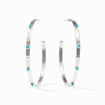 Crescent Stone Hoop Earrings-Turquoise Blue - HP036STQ-Julie Vos-Renee Taylor Gallery