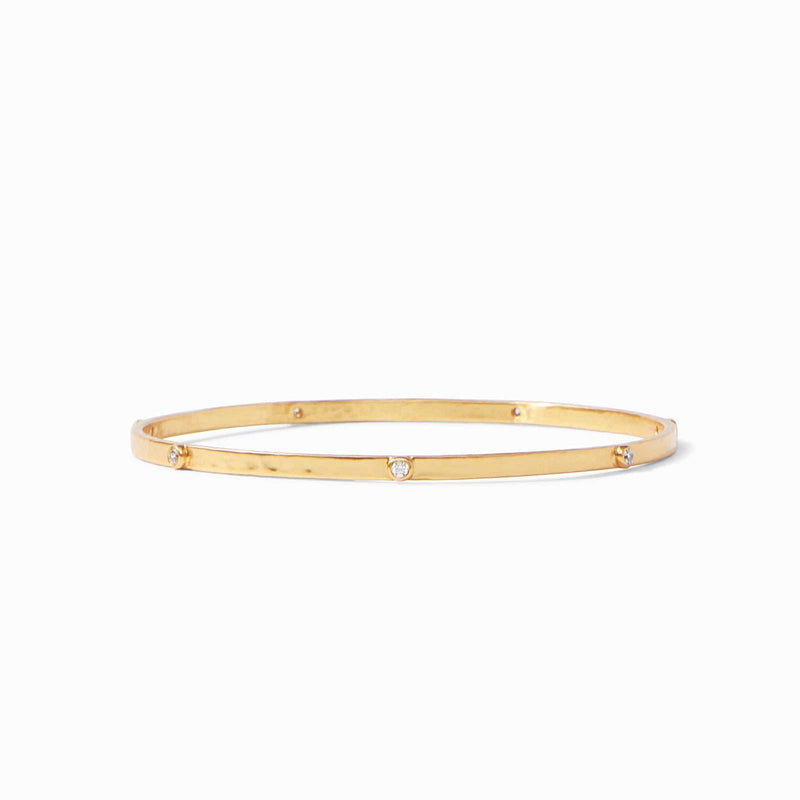 Crescent Stone Bangle - Cubic Zirconia-Julie Vos-Renee Taylor Gallery