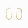 Crescent Stone Turquoise Blue Hoop Earrings - HP036GTQ-Julie Vos-Renee Taylor Gallery