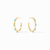 Crescent Stone Turquoise Blue Hoop Earrings - HP036GTQ-Julie Vos-Renee Taylor Gallery