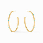 Crescent Stone Turquoise Blue Hoop Earrings - HP036GTQ-Julie Vos-Renee Taylor Gallery